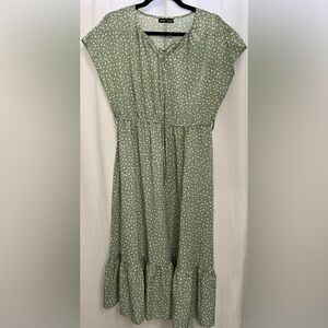 SHEIN Sage Heart Print Dress |Teacher Dress | Casual Dress